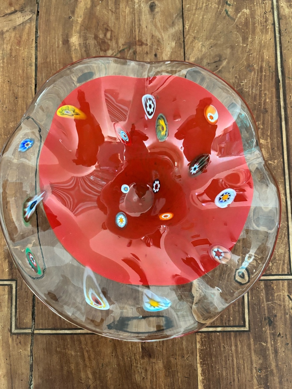 Pretty Murano Style Glass Bowl